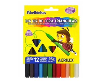 GIZ DE CERA BIG GIZ ACRILEX TRIANGULAR C/12 CORES