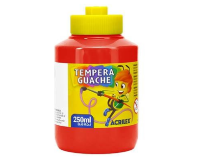 TINTA GUACHE 250ML ACRILEX VERM. F.507