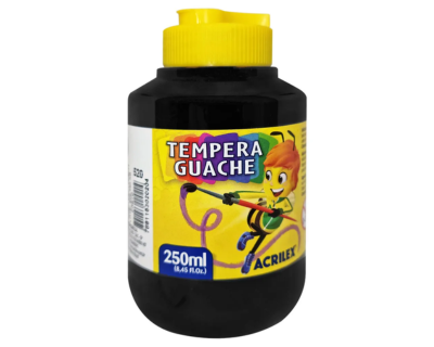 TINTA GUACHE 250ML PRETA 520