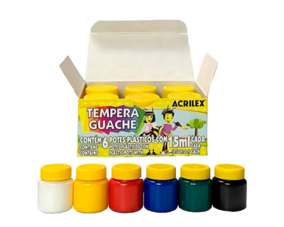 TINTA GUACHE CX C/6 POTES DE 15ML
