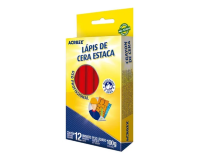 LÁPIS DE CERA ESTACA VERMELHO CX C/12