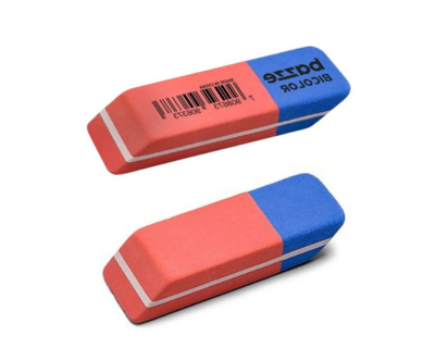 BORRACHA ESCOLAR WINPAPER BICOLOR C/2